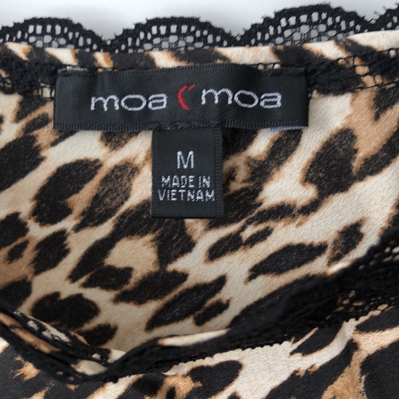Cheetah Animal Print Cami Moa Moa SZ M Tan Black NWT - Picture 2 of 6